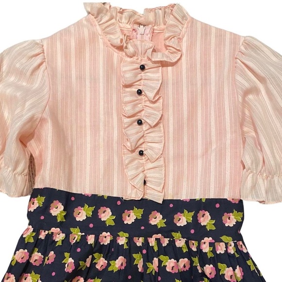 1960s Vintage Dolly Rocker Style Midi/Maxi Dress XS - Picture 4 of 4